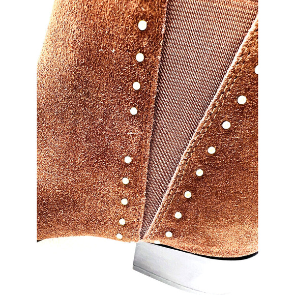 Isaac Mizrahi Studded Suede Ankle Booties- Coffee, US 8.5M *missing stud* - Picture 10 of 11